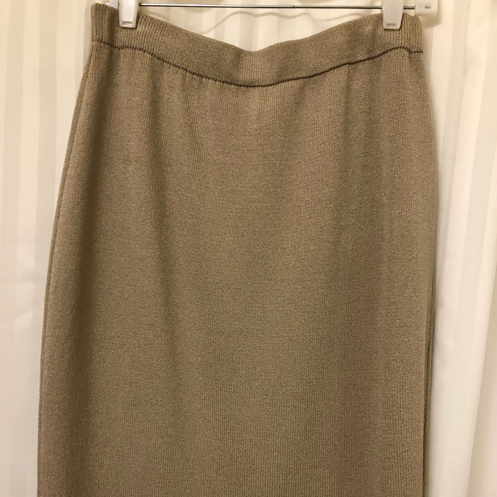 St John Collection Light Tan Pencil Skirt